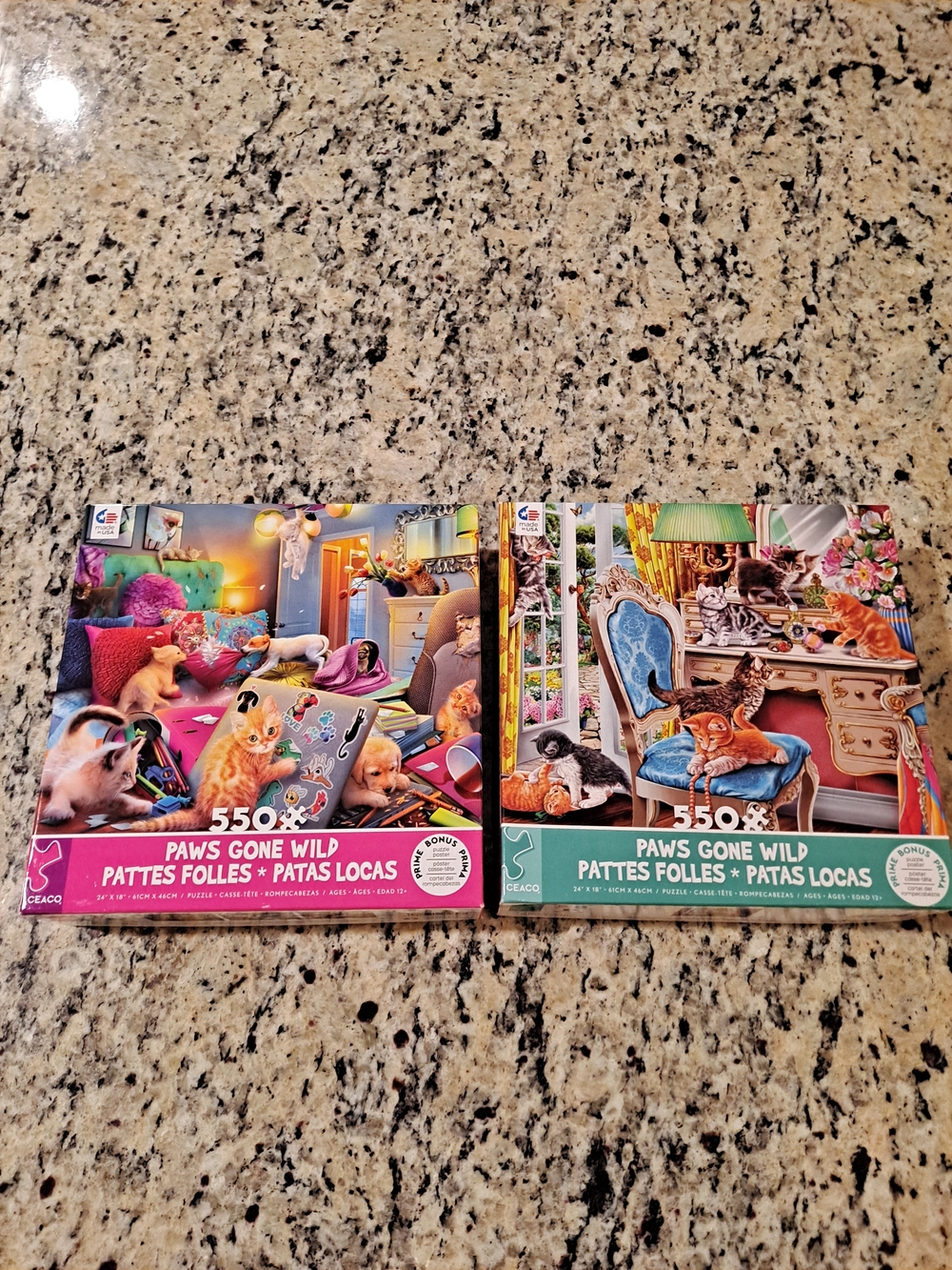 Ceaco Paws Gone Wild 550-Piece Jigsaw Puzzle - Cat Scenes